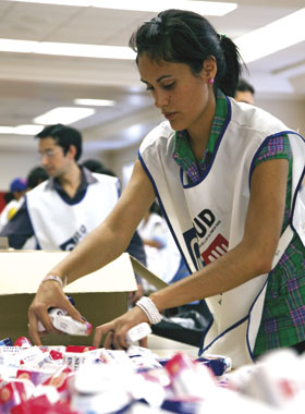 woman packaging goods