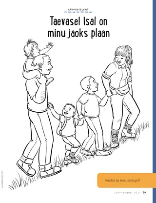 family hiking up hill together