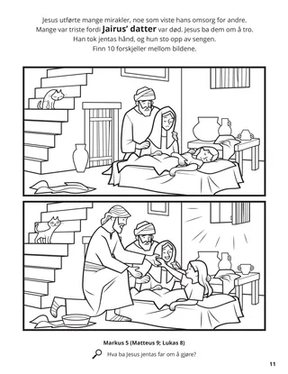 Jesus Raised Jairus’s Daughter from the Dead coloring page