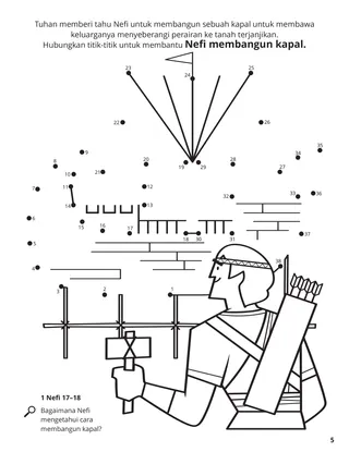 Nephi Built a Boat coloring page