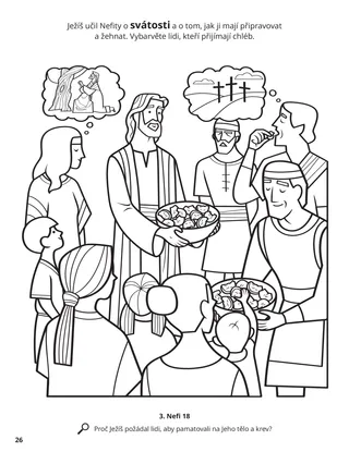 Jesus Introduced the Sacrament to the Nephites coloring page