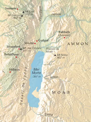 carte, région avoisinant la mer Morte