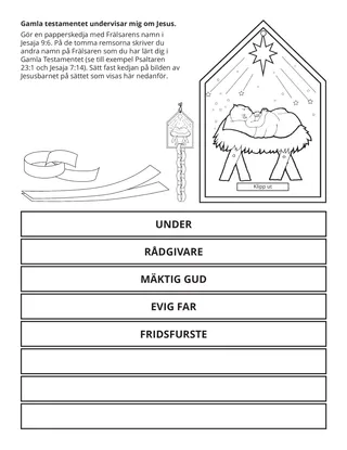 aktivitetssida: Gamla testamentet undervisar mig om Jesus