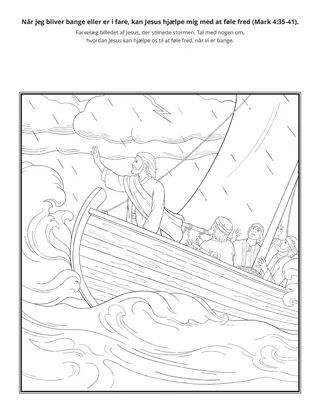 aktivitetsside: Når jeg bliver bange eller er i fare, kan Jesus hjælpe mig med at føle fred