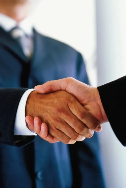 Two men shaking hands