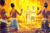 A pillar of fire around them all