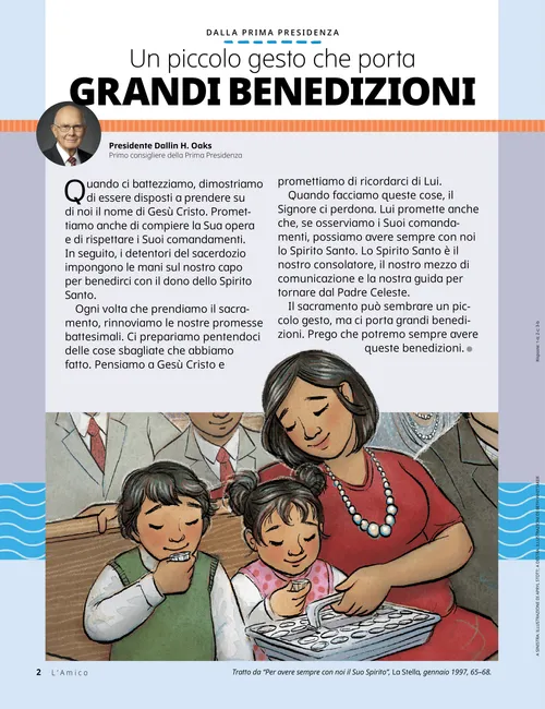 Pagina PDF di una famiglia che prende il sacramento