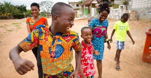 young man with family