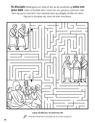 Two Disciples on the Road to Emmarus coloring page