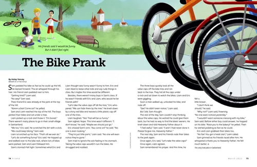 Story PDF of boys with their bikes in a park