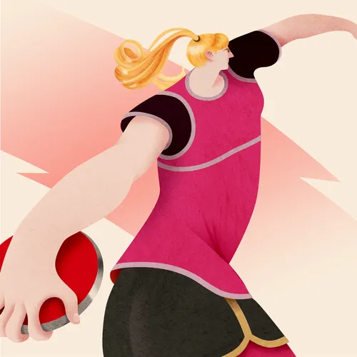 girl throwing discus