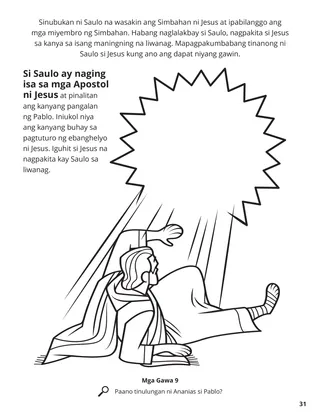 Paul’s Conversion coloring page