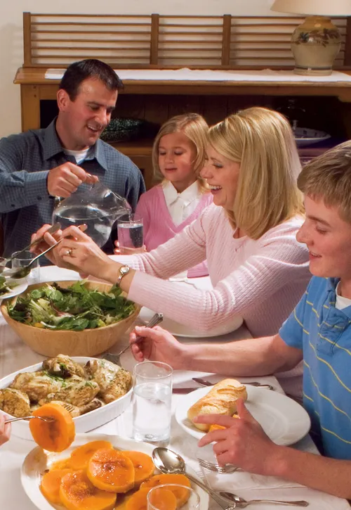 family at dinner table