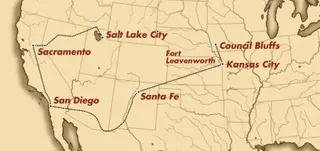 map of Mormon Battalion route