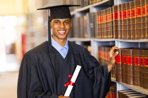 Man in graduation cap and gown