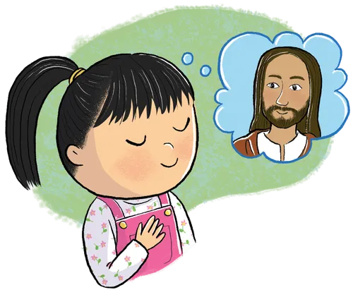 girl thinking of Jesus