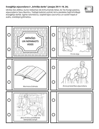 Sākumskolas radošā lappusīte: Evaņģēlija atjaunošana ir brīnišķs darbs