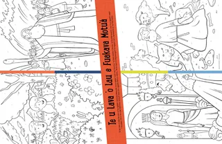 color-by-number page showing Adam and Eve, Moses, Esther, and Daniel