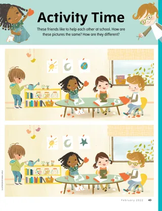 spot the difference activity with kids in preschool