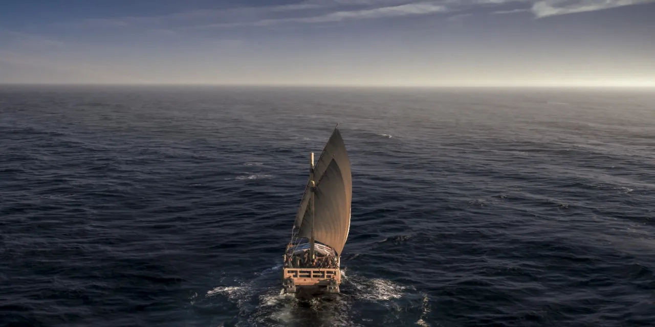 Lehi's family sail to the promised land.