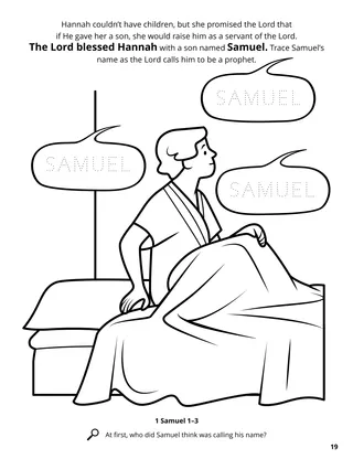 Hannah and Samuel coloring page