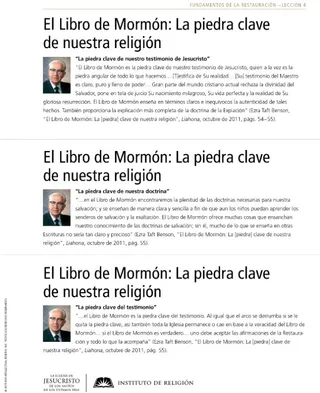 handout, Keystone of Our Religion