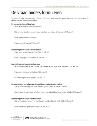 uitreikblad, De vraag anders formuleren