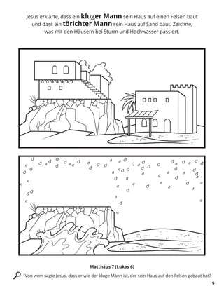 The Wise Man and the Foolish Man coloring page