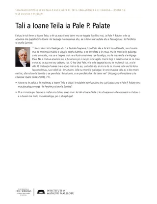 Pepa e tufa atu o le Tali a Ioane Teila ia Pale P. Palate