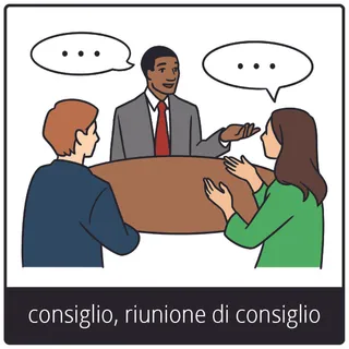 Simbolo del Vangelo “consiglio, riunione di consiglio”