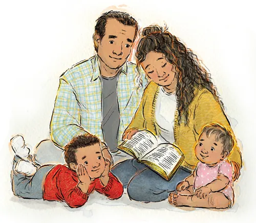 Pamilya nga nag-uban sa pagbasa sa mga kasulatan