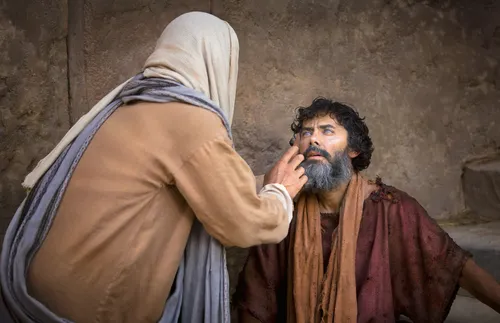 Christ healing a blind man