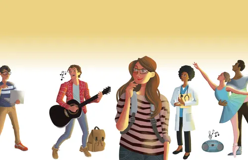 young adults in various activities