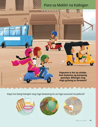 family riding to church in India