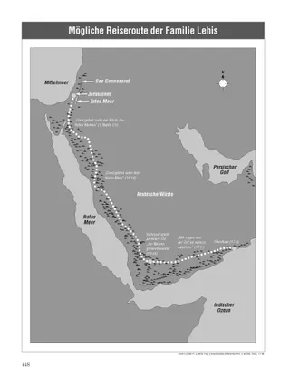 Possible Route Taken by Lehi’s Family map