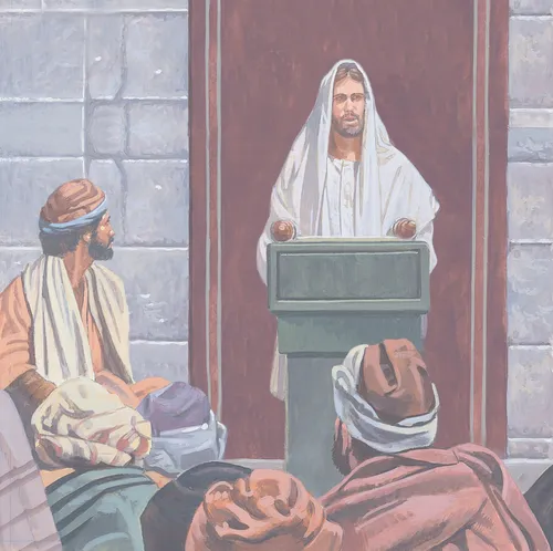 Jesus teaching in synagogue