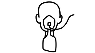 Showing what an oxygen mask looks like