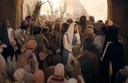 Jesus Christ arriving in Jerusalem