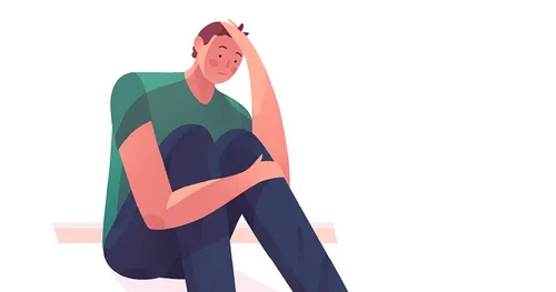 drowing sa usa ka masulob-on nga batan-ong lalaki