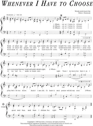 Music, Whenever I Have to Choose