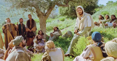 Jesus giving the Sermon on the Mount