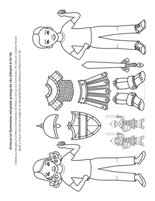 Pagină cu activități: Armura lui Dumnezeu mă poate proteja