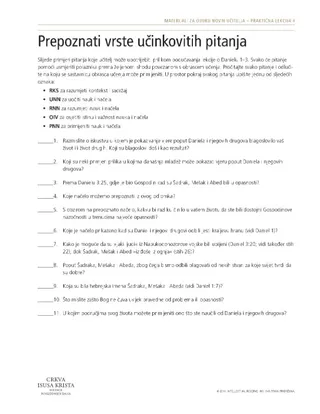 uručak, Prepoznati vrste učinkovitih pitanja