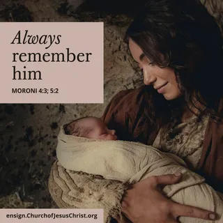 actress portraying Mary holding the baby Jesus