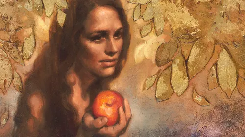 Eve holding an apple