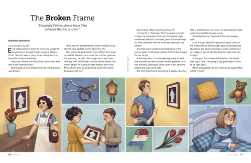 Story PDF of a picture of Jesus Christ being passed down through generations with a broken frame