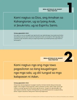 Poster sa Mga Artikulo sa Hugot nga Pagtuo 1-2