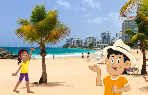 Margo and Paolo on a beach