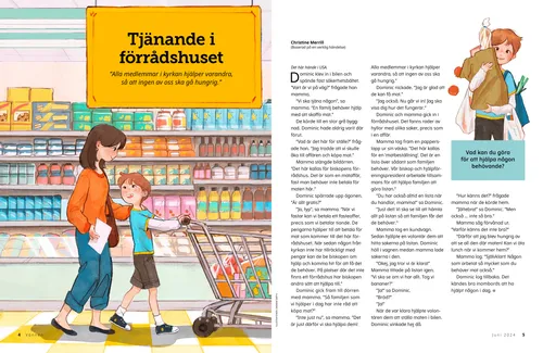 pdf-sida med en kvinna och en pojke som handlar i en mataffär