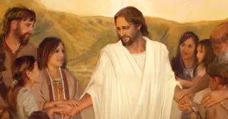 사람들에게 손을 내미시는 그리스도